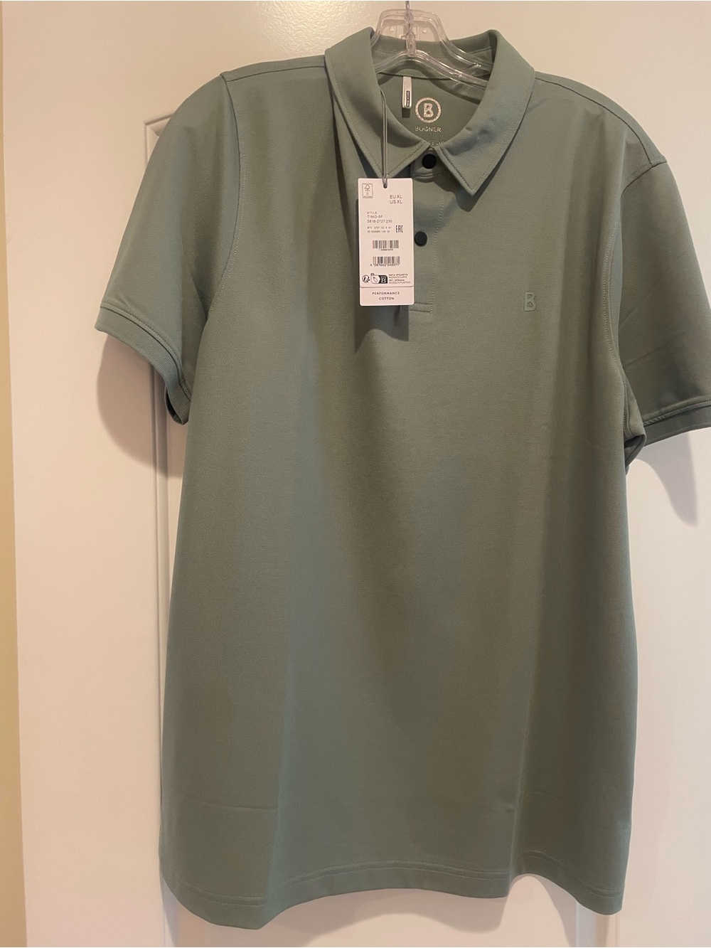 Bogner Men's Sage Green Short-Sleeve Polo